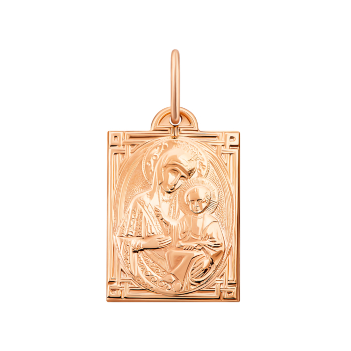 Золота підвіска-ікона Божої Матері. Артикул UG5и061
