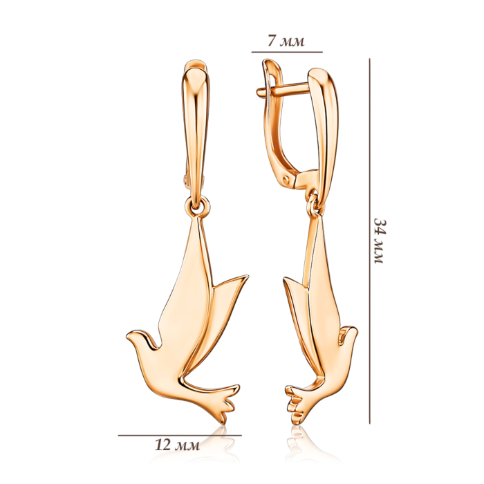 Золоті сережки без вставки. Артикул 23260/01/0