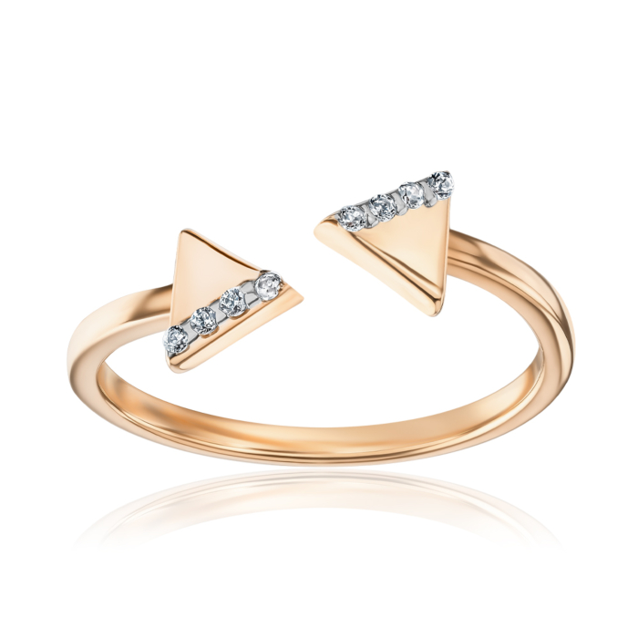 Золота каблучка з фіанітами 13360/01/1/1