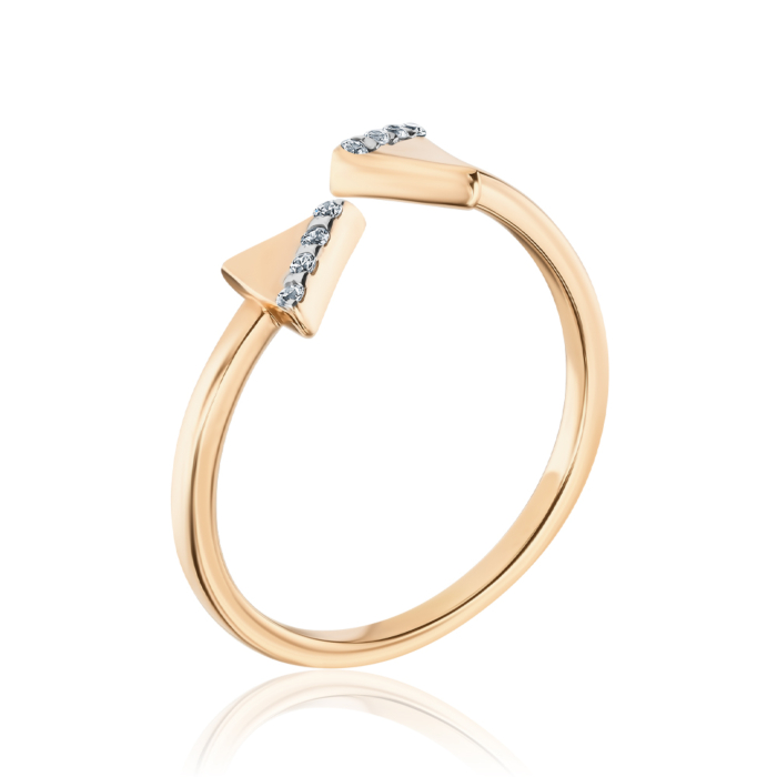 Золота каблучка з фіанітами 13360/01/1/1