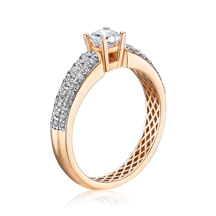 Золотое кольцо с фианитами Tesori 13460/01/1/4251