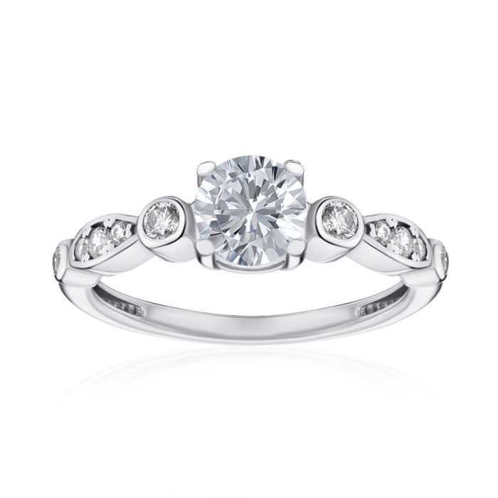 Серебряное кольцо с фианитами 001370/12/1/4010