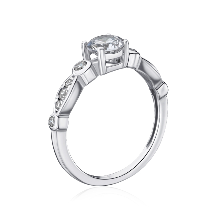 Серебряное кольцо с фианитами 001370/12/1/4010