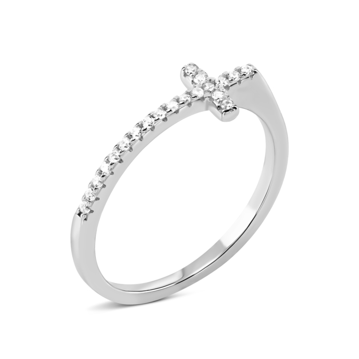 Срібна каблучка з фіанітами. Артикул UG5TA08272