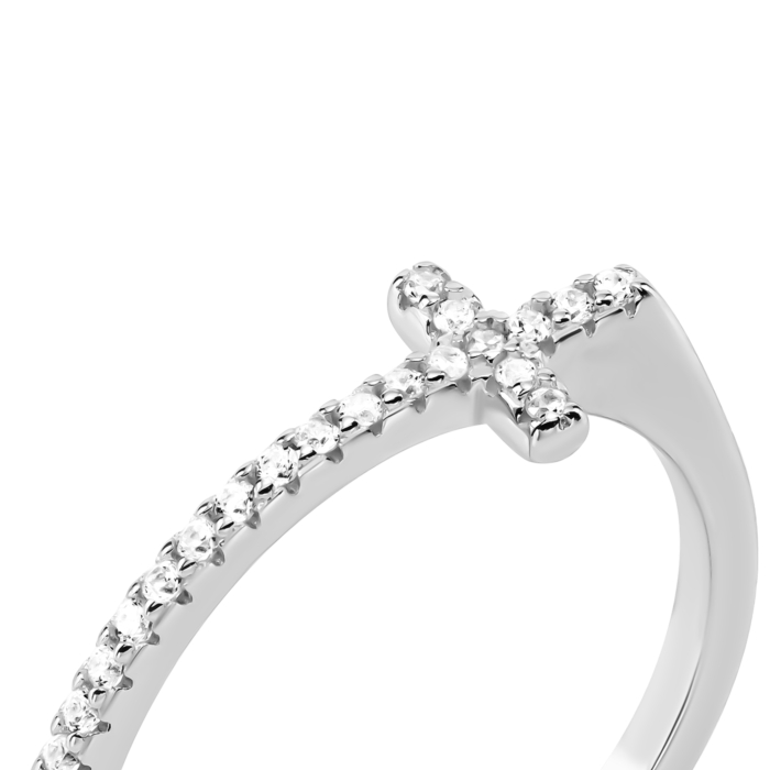 Срібна каблучка з фіанітами. Артикул UG5TA08272