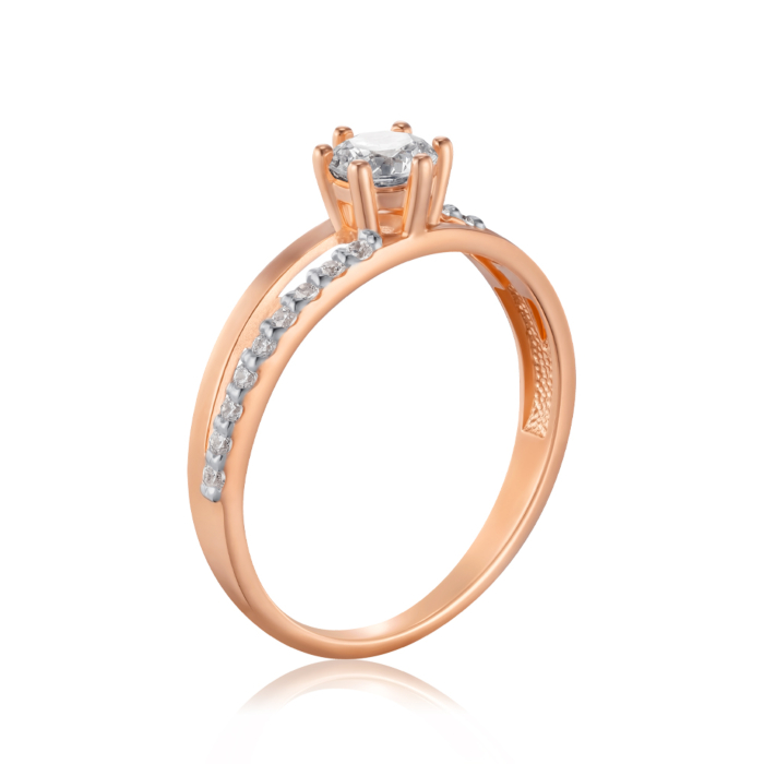 Золотое кольцо с фианитами. Артикул 13290/01/1/16