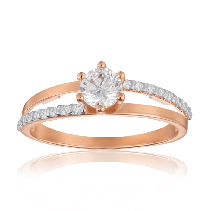 Золотое кольцо с фианитами. Артикул 13290/01/1/16