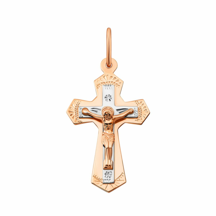 Золотой крестик. Распятие Христа. Артикул UG5к095