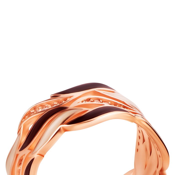 Золотое кольцо с эмалью и фианитами. Артикул UG51/101/366