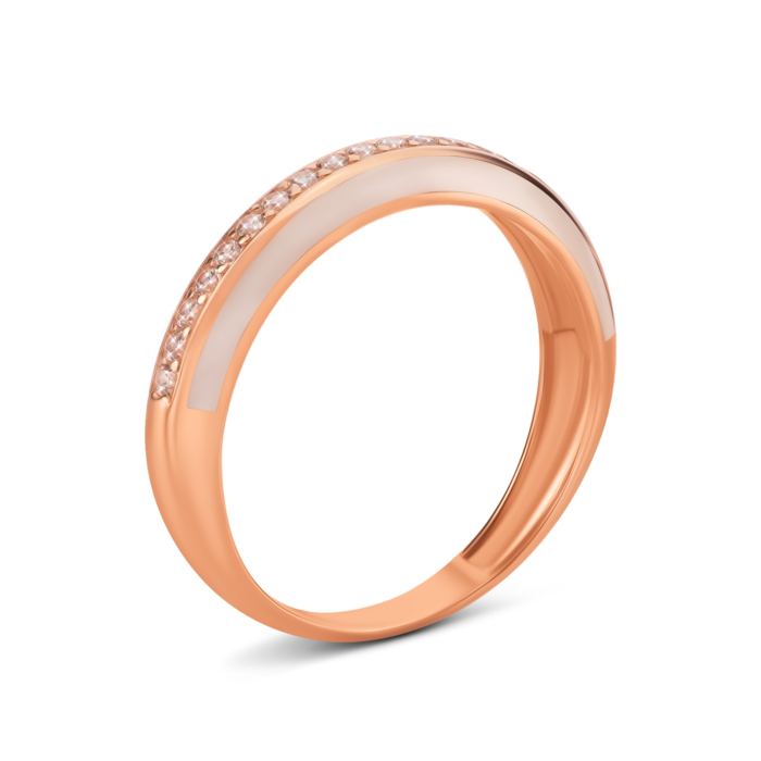 Золотое кольцо с эмалью и фианитами. Артикул UG51/101/367