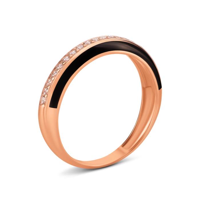 Золотое кольцо с эмалью и фианитами. Артикул UG51/101/368