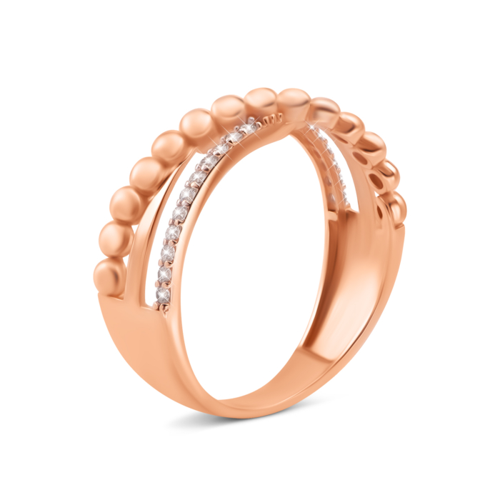 Золота каблучка з фіанітами. Артикул UG51/201/256кб