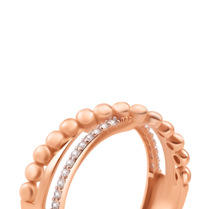 Золотое кольцо с фианитами. Артикул UG51/201/256кб