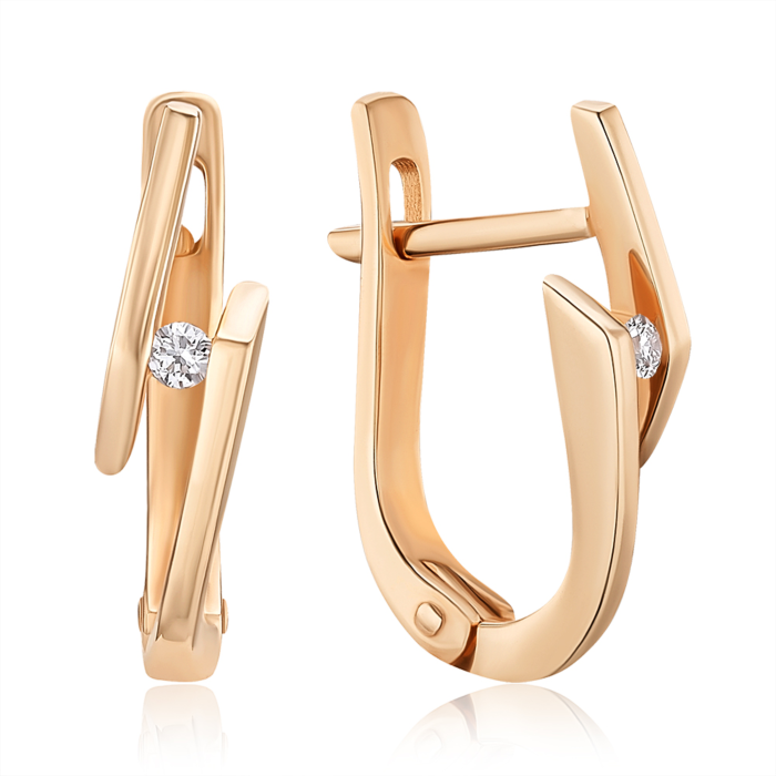 Золотые серьги с бриллиантами. Артикул 50714/2