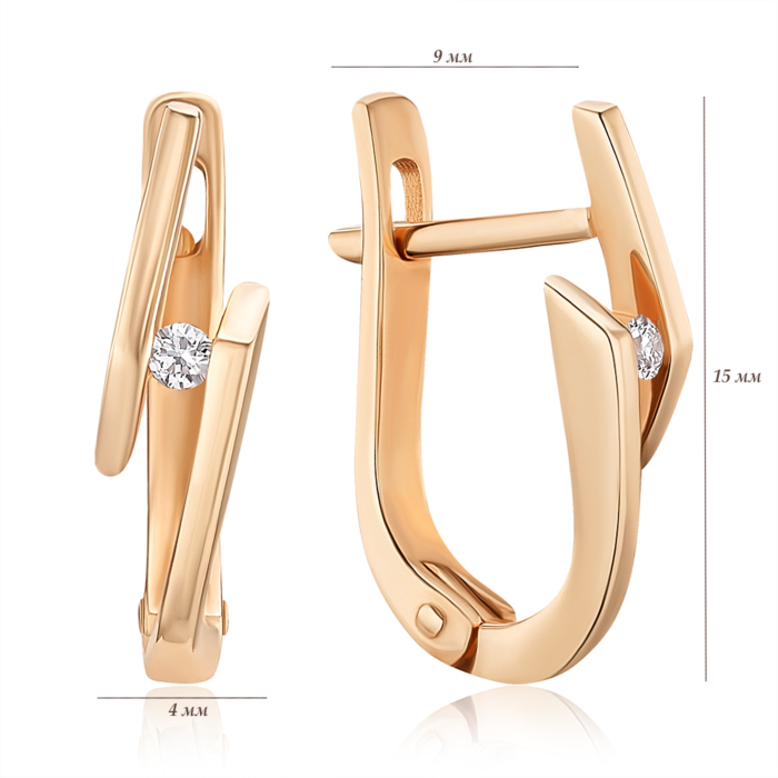 Золотые серьги с бриллиантами. Артикул 50714/2