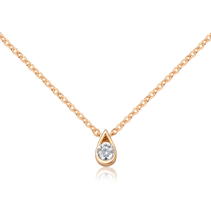 Золотое колье с фианитом Tesori. Артикул 31772/66024-1/01/0/4027