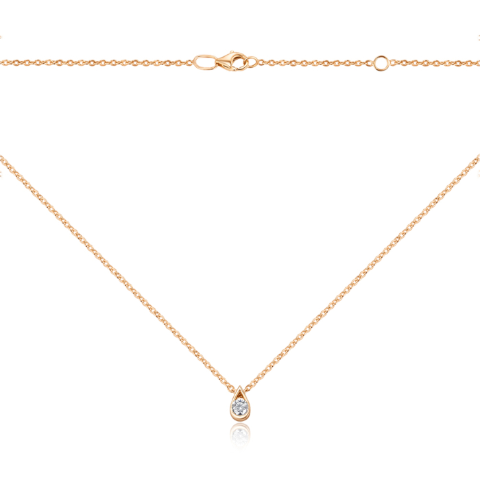 Золотое колье с фианитом Tesori. Артикул 31772/66024-1/01/0/4027