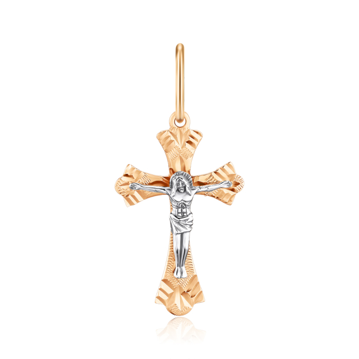 Золотий хрестик з алмазною гранню. Артикул 30344/1е