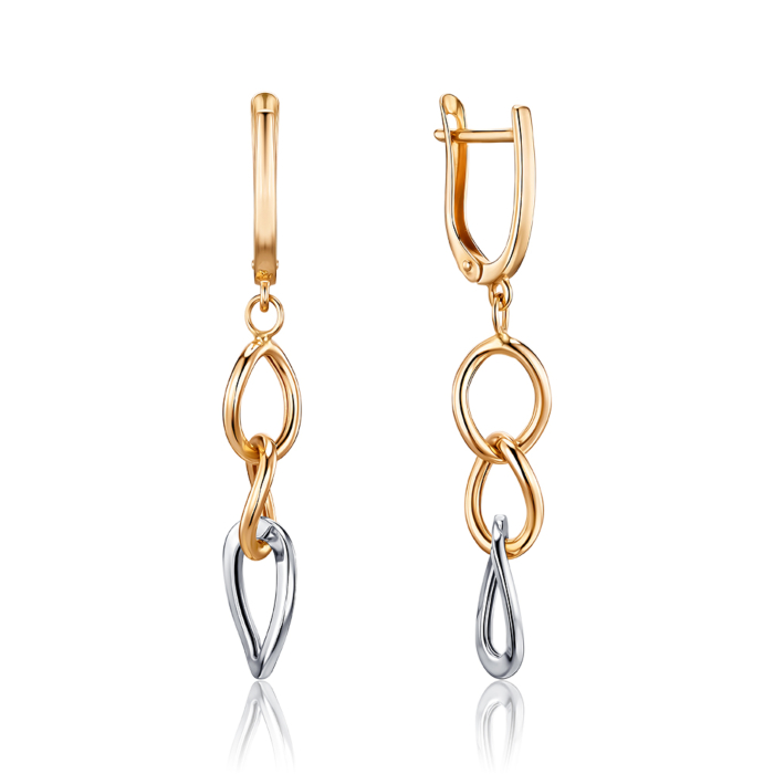 Сережки-підвіски з червоного золота  02494-1/01/1