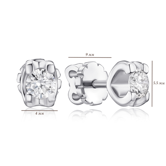Золотые серьги с бриллиантами. Артикул 8070105-1/02/1/9218
