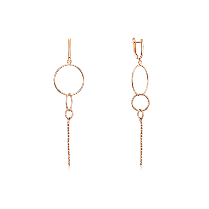 Золоті сережки-підвіски. Артикул 02788-1/01/0