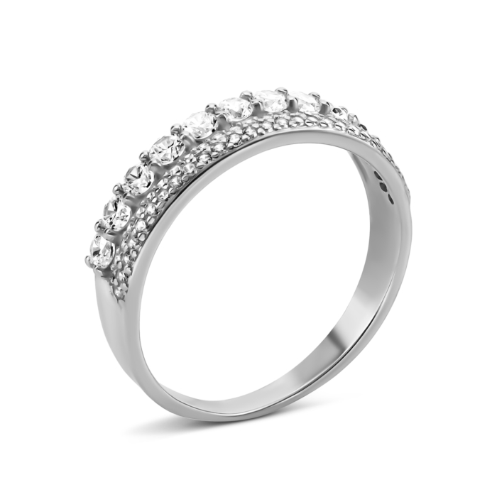 Серебряное кольцо с фианитами. Артикул UG510358