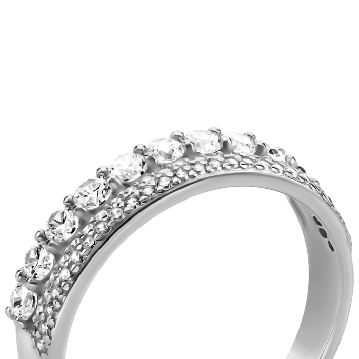 Серебряное кольцо с фианитами. Артикул UG510358
