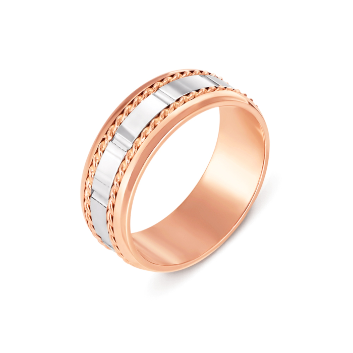 Обручальное кольцо комбинированное. Артикул 1058