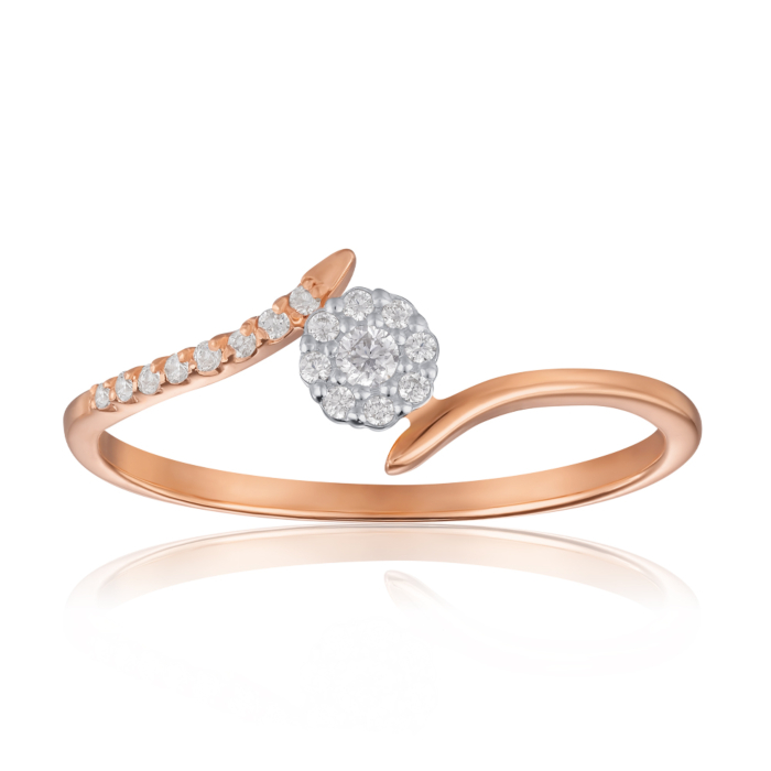 Золотое кольцо с фианитами. Артикул 13601/01/1/55