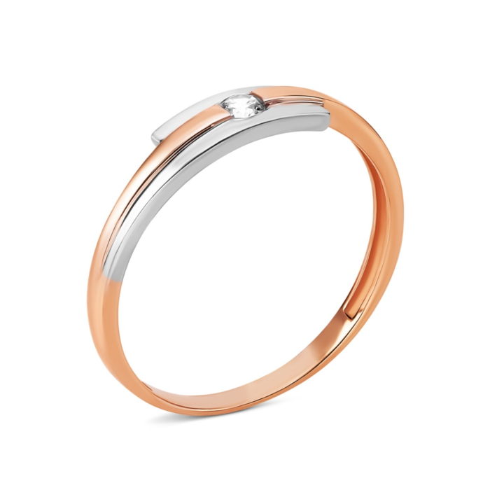 Золота каблучка з фіанітом. Артикул UG511/0141/01/01/01