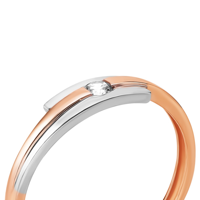 Золота каблучка з фіанітом. Артикул UG511/0141/01/01/01