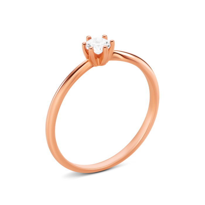 Золота каблучка з фіанітом. Артикул UG511/0146/00/01/01