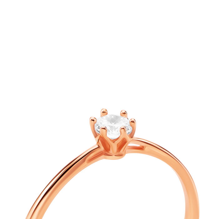 Золота каблучка з фіанітом. Артикул UG511/0180/00/01/01