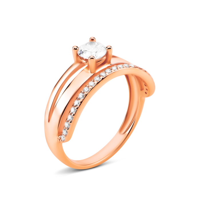 Золота каблучка з фіанітами. Артикул UG511/0234/00/01/01