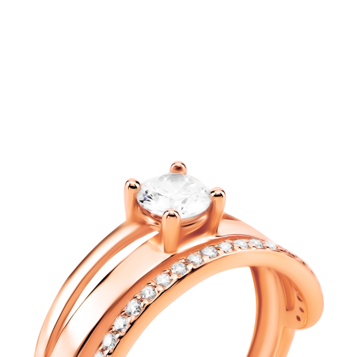 Золота каблучка з фіанітами. Артикул UG511/0234/00/01/01