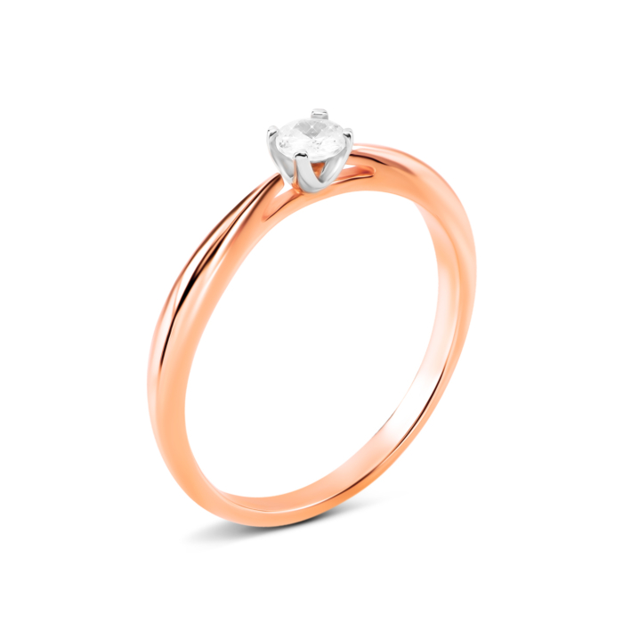 Золотое кольцо с фианитом. Артикул UG511/0236/01/01/12