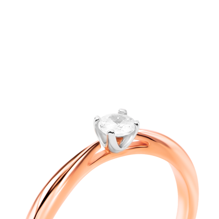 Золота каблучка з фіанітом. Артикул UG511/0236/01/01/12