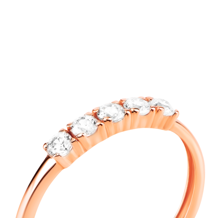 Золота каблучка з фіанітами. Артикул UG511/0237/00/01/01