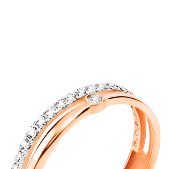 Золотое кольцо с фианитами. Артикул UG511/0247/01/01/01
