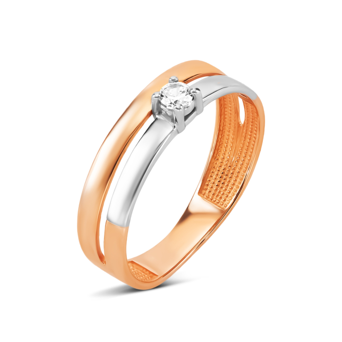 Золотое кольцо с фианитом. Артикул UG511/0277/01/01/12