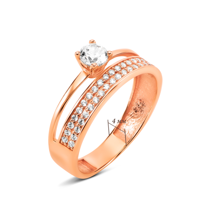 Золота каблучка з фіанітами. Артикул UG511/0398/00/01/01