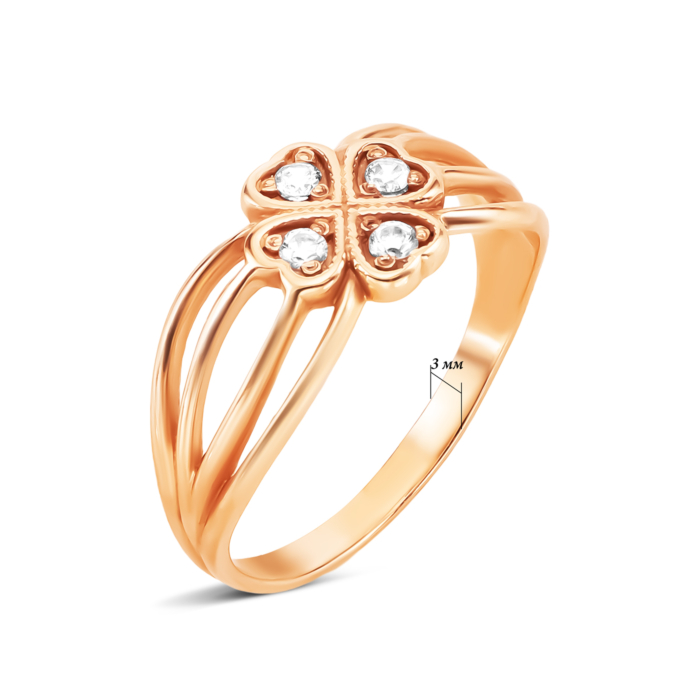 Золота каблучка з фіанітами. Артикул UG5110078/01/00/0111