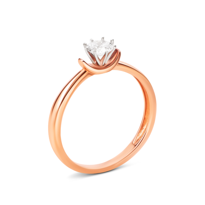 Золота каблучка з фіанітом. Артикул UG5110088/10/00/0022