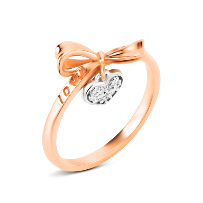 Золота каблучка з фіанітами. Артикул UG5110288810101