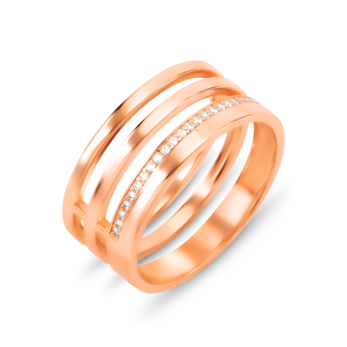 Золота каблучка з фіанітами. Артикул UG5110764910101