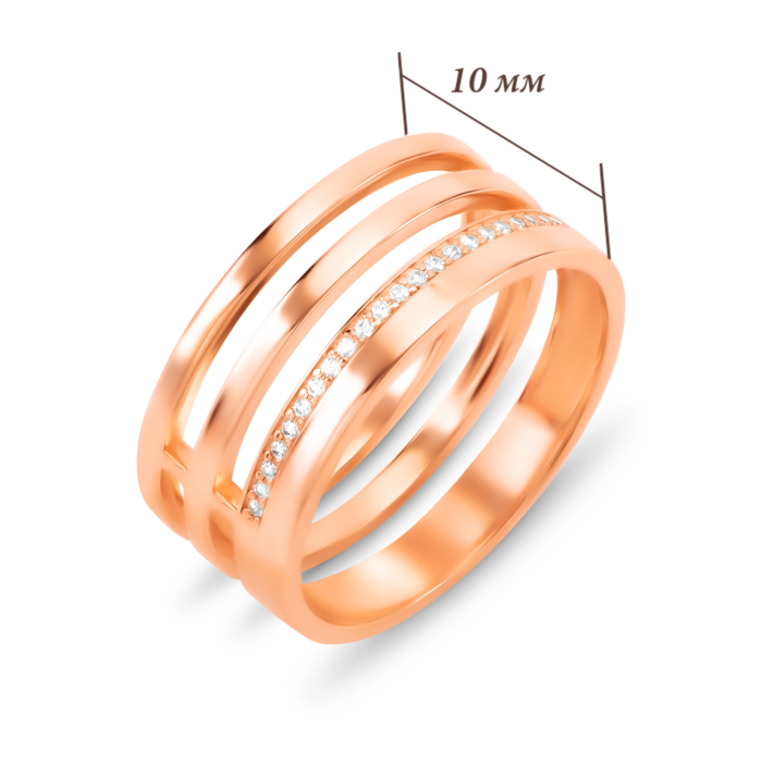 Золота каблучка з фіанітами. Артикул UG5110764910101