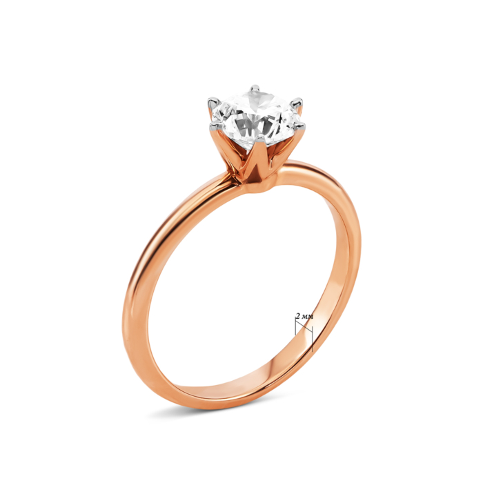 Золота каблучка з діамантом. Артикул UG51109221201