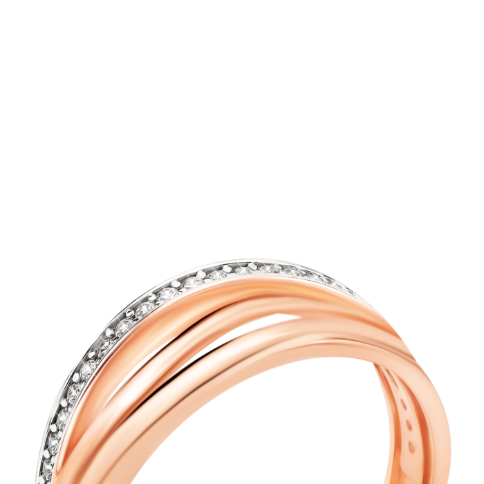 Золота каблучка з фіанітами. Артикул UG51111012404