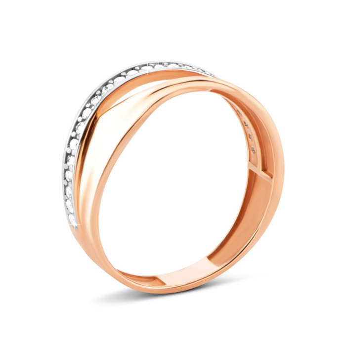 Золотое кольцо с фианитами. Артикул UG51111012504