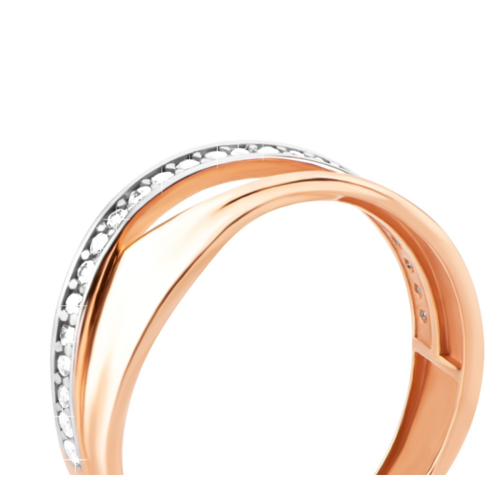 Золотое кольцо с фианитами. Артикул UG51111012504